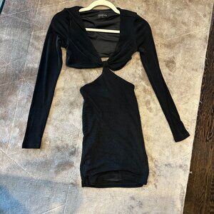 Whitefox Boutique Black Long Sleeve Cutout Mini Dress
